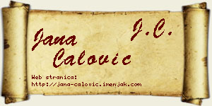 Jana Ćalović vizit kartica